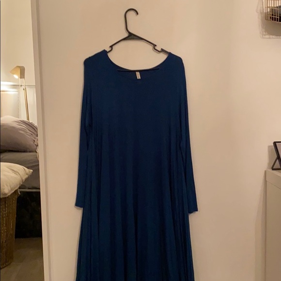 | Teal Draping Dress | - Picture 3 of 3